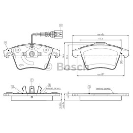 BOS-0986TB2864 -  ON FREN BALATASI - ''19.50MM'' ( VW TRANSPORTER 03-19) (7H0 698 151 )